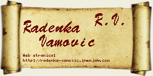 Radenka Vamović vizit kartica